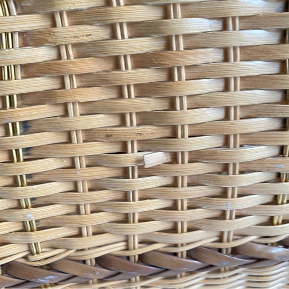 Vintage 60s Wicker Tote Bag Picnic‎ Basket Retro Purse - Picture 3 of 11